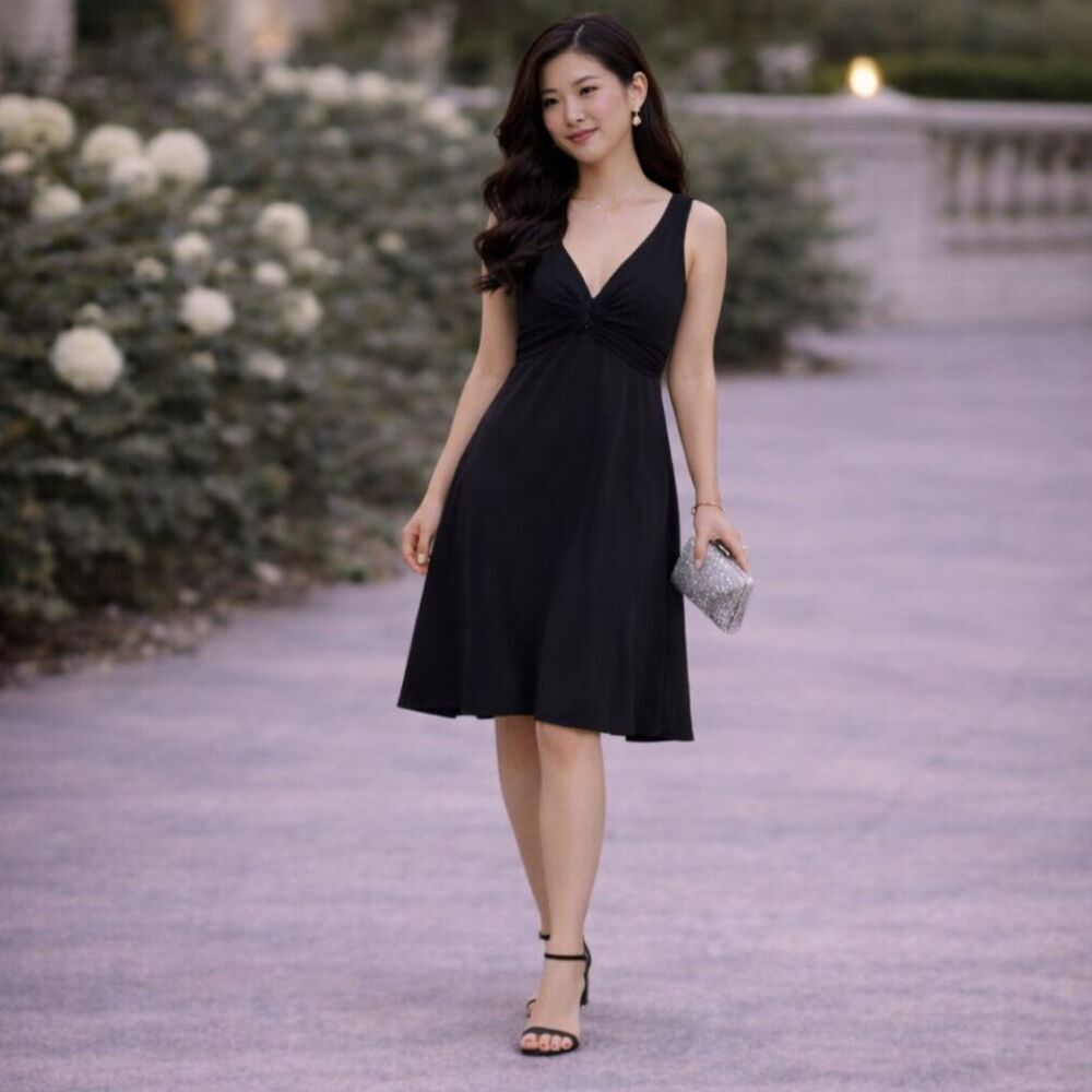 Maje Black Silky Maxi Dress Size 1 Small V Neck Sleeveless Elegant